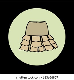 Skirt hand drawn vector