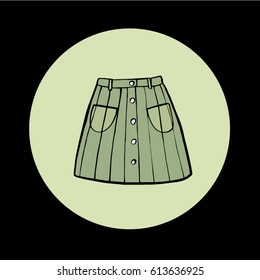 Skirt hand drawn vector