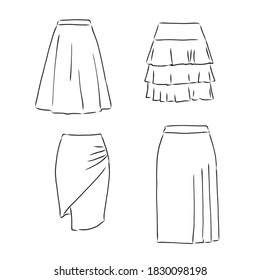 4,387 Technical drawing sketch skirt vector illustration Images, Stock ...