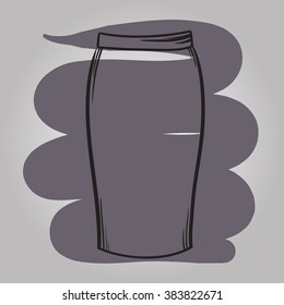 Skirt hand drawn vector illustration black on white line 