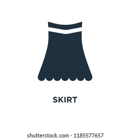 Skirt icon. Black filled vector illustration. Skirt symbol on white background. Can be used in web and mobile.