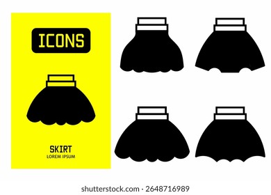 Skirt icon. Collection vector illustration of icons for business. Black icon design.