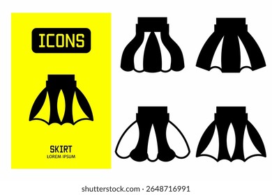 Skirt icon. Collection vector illustration of icons for business. Black icon design.