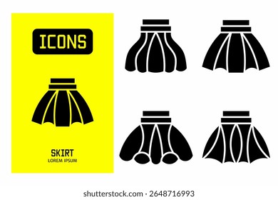 Skirt icon. Collection vector illustration of icons for business. Black icon design.