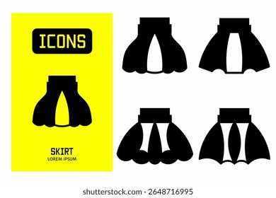 Skirt icon. Collection vector illustration of icons for business. Black icon design.