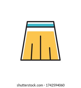 skirt icon filled outline vector. isolated on white background