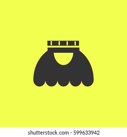 Skirt icon flat. Black pictogram on white background. Vector illustration symbol and bonus button