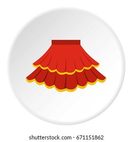 Skirt icon in flat circle isolated vector illustration for web