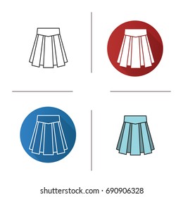 Skirt icon. Flat design, linear and color styles. Isolated vector illustrations