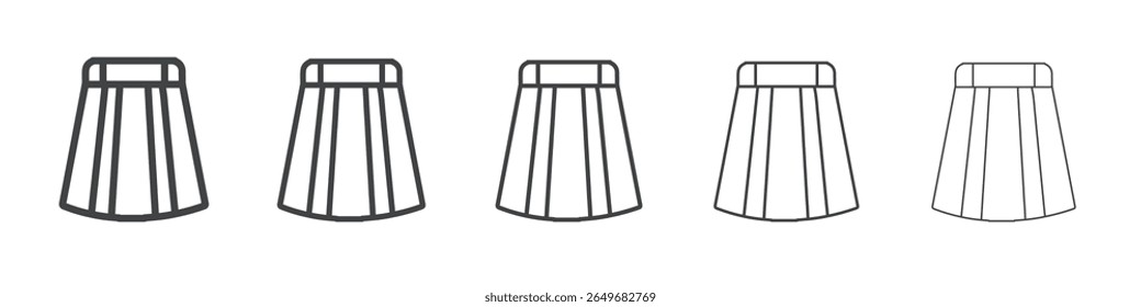 skirt icon flat thin illustration symbol