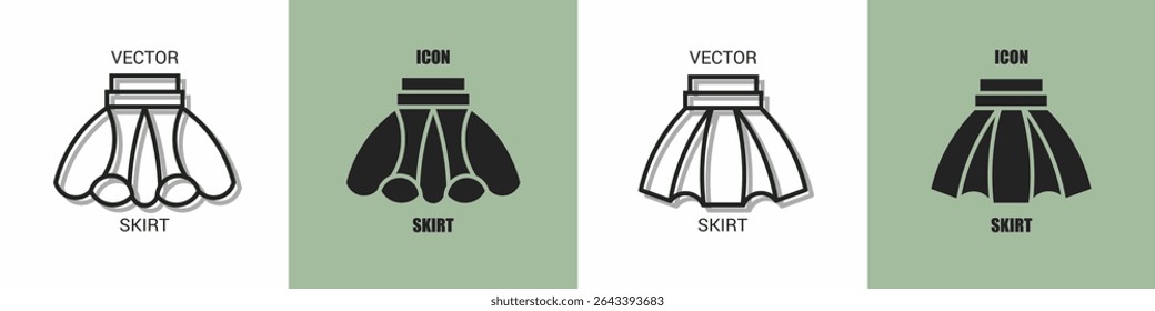 Linha de ícone de saia. Ilustração do vetor de saia.