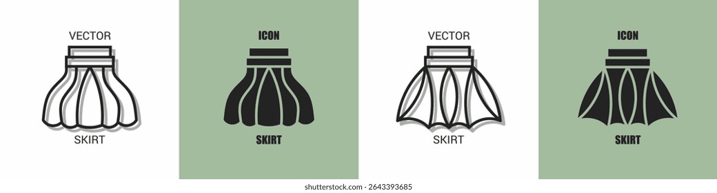 Skirt icon line. Skirt vector illustration.