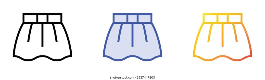 skirt icon. Linear, Blue Fill and Gradient Style Design Isolated On White Background