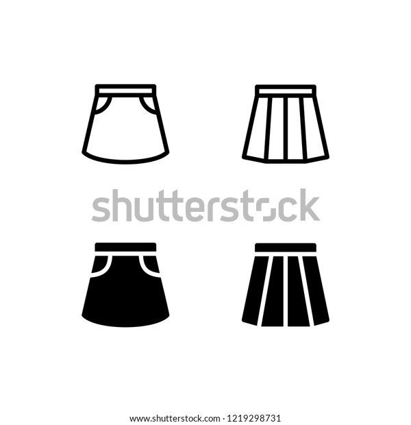 Skirt Icon Logo Vector Symbol Pleat Stock Vector (Royalty Free) 1219298731