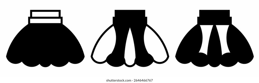 Skirt icon on white background. Vector logo skirt illustration.