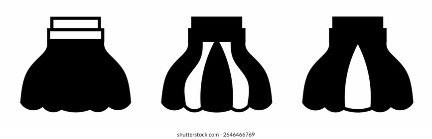 Skirt icon on white background. Vector logo skirt illustration.