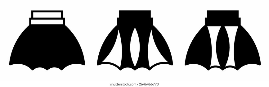 Skirt icon on white background. Vector logo skirt illustration.