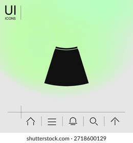 Icono de la falda, la silueta., Elementos para su diseño