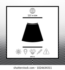 Skirt icon, the silhouette. Menu item in the web design