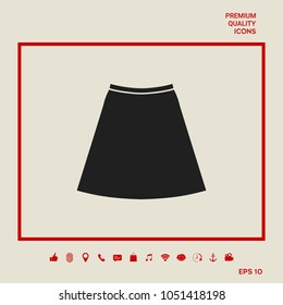 Skirt icon, the silhouette. Menu item in the web design