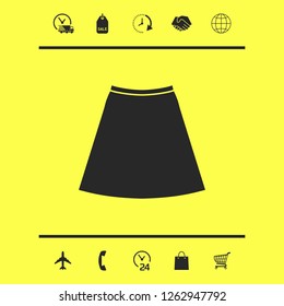 Skirt icon, the silhouette. Menu item in the web design