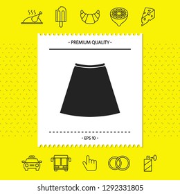 Skirt icon, the silhouette. Menu item in the web design