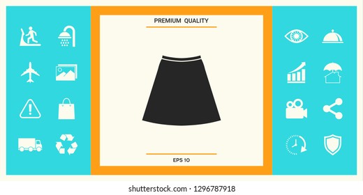 Skirt icon, the silhouette. Menu item in the web design