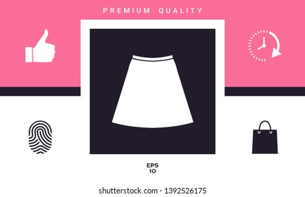 Skirt icon, the silhouette. Menu item in the web design