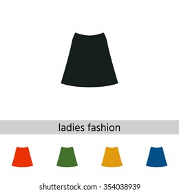 Skirt icon, the silhouette. Menu item in the web design.