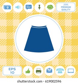 Skirt icon, the silhouette. Menu item in the web design