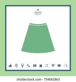 Skirt icon, the silhouette. Menu item in the web design