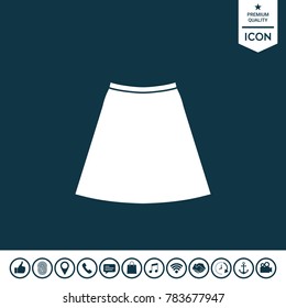 Skirt icon, the silhouette. Menu item in the web design