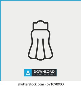 skirt icon. Simple outline skirt vector icon. On white background.