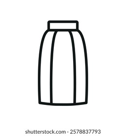 Skirt icon in a sleek and minimalist design, perfect for fashion applications, clothing stores, and style-related branding