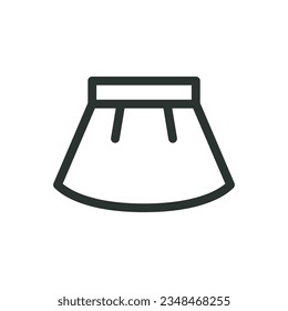 Skirt isolated icon, mini skirt vector icon with editable stroke