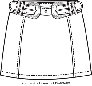 SKIRT FOR KID GIRLS VECTOR SKETCH 