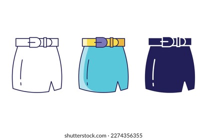Skirt line and solid illustration icon
