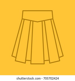 Skirt linear icon. Thin line outline symbols on color background. Vector illustration