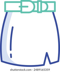 Skirt outline color vector illustration