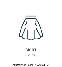 Skirt outline vector icon. Thin line black skirt icon, flat vector simple element illustration from editable clothes concept isolated on white background