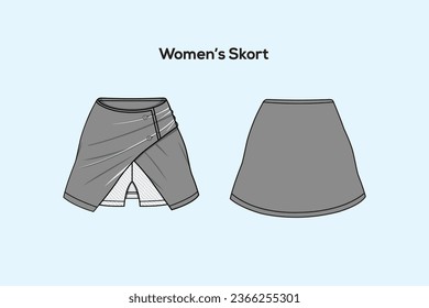 A skirt is a pair of shorts with fabric panels on one, similar to a skirt covering the front and back, or a skirt with a pair of integral shorts hidden underneath (also called a sports skirt