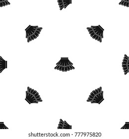 Skirt pattern repeat seamless in black color for any design. Vector geometric illustration