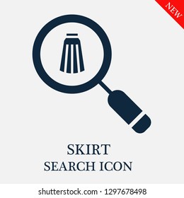 Skirt search icon. Editable Skirt search icon for web or mobile.