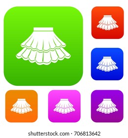 Skirt set icon in different colors isolated vector illustration. Premium collection