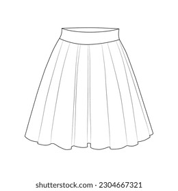 Skirt sketch illustration on white background