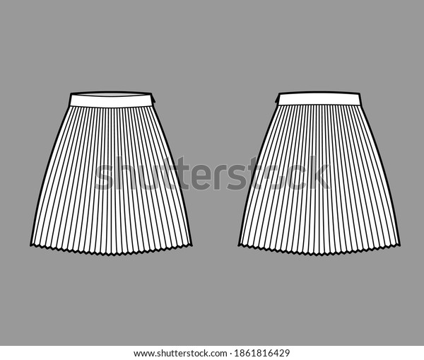 Skirt Sunray Pleat Technical Fashion Illustration Stock Vector (Royalty ...