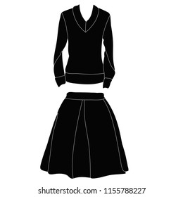 skirt and sweater, silhouette