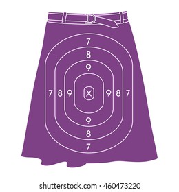 Skirt with a target imposed on the front. This is an item for shoppers to target.
