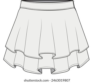 skirt technical drawing. fashion and more