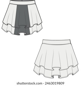 skirt technical drawing. fashion and more